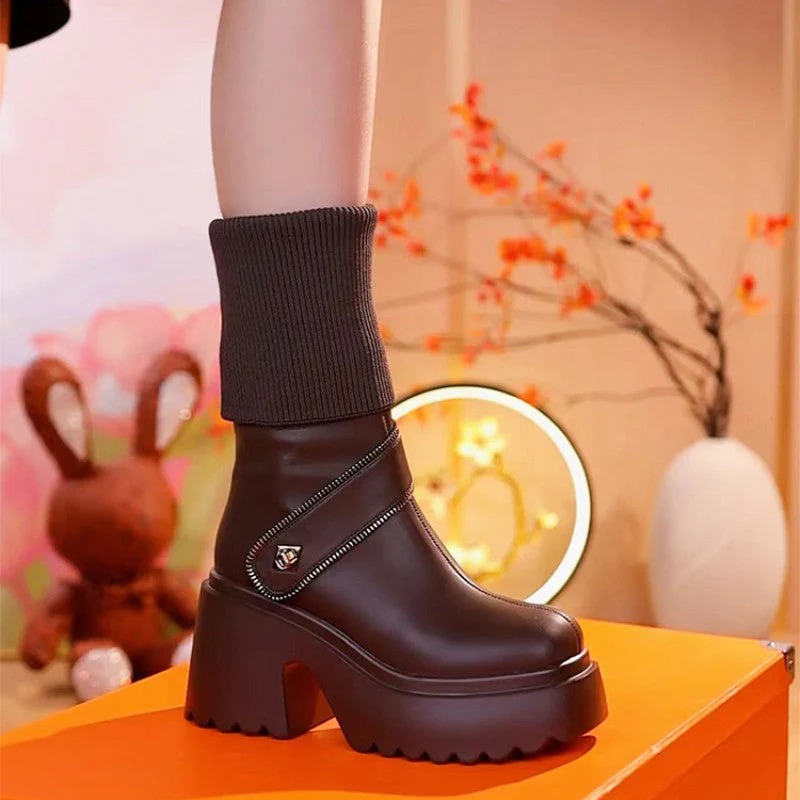 🔥Hot Sale/Free Shipping🔥Women's Platform Chunky Heel Knee High Boots(Free shipping!) - Image 5