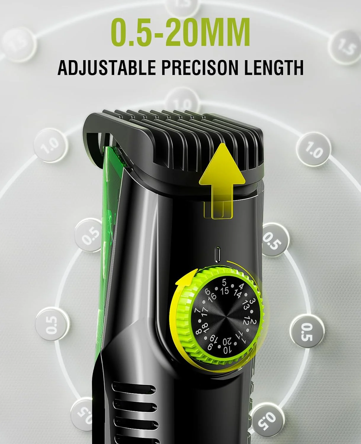 Built-in Vacuum Trimmer for Mustache, Sideburns, Facial Hair, Rechargeable, IPX6 Waterproof, 2 Comb, Comfort face 2in1 Electric Razor rechargeable men 2025 ornament - Image 5
