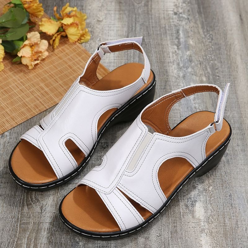 2022 New Fashion Casual Leather Wedge Sandals - Image 7