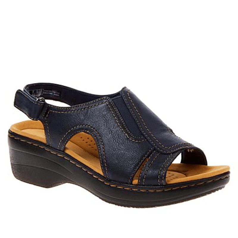 2022 New Fashion Casual Leather Wedge Sandals - Image 9
