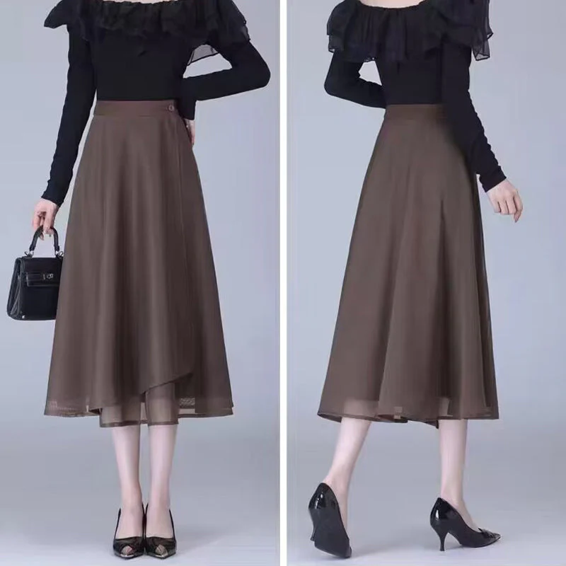 High-Waisted Tulle Midi Skirt, One-Piece Mesh Skirt - Buy two and get free shipping! - Image 3