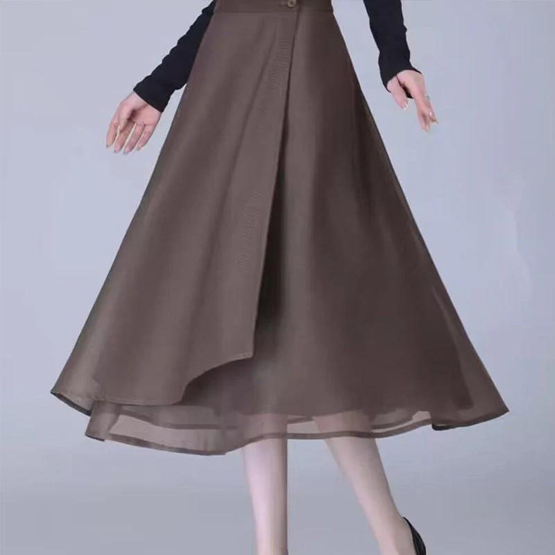 High-Waisted Tulle Midi Skirt, One-Piece Mesh Skirt - Buy two and get free shipping! - Image 6