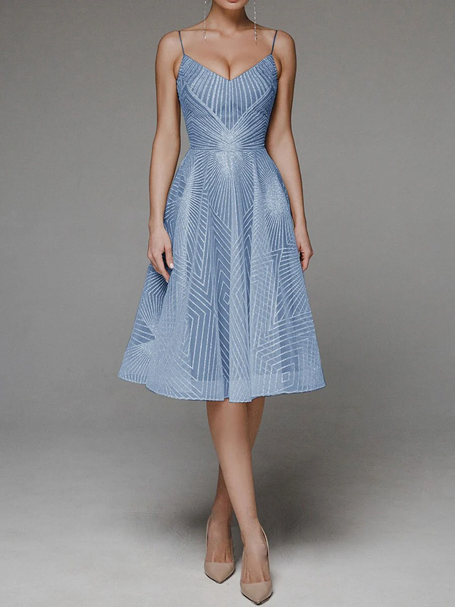 Fashion V Neck Sling A-Line Dress - Image 6