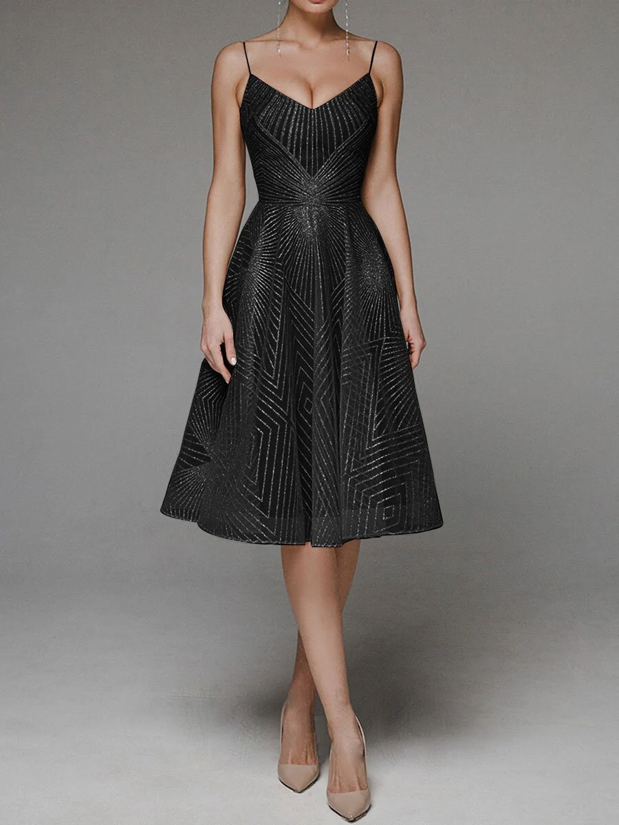 Fashion V Neck Sling A-Line Dress - Image 7