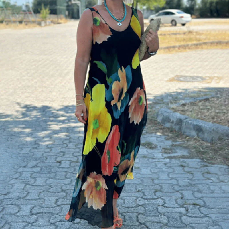 🌸Spring Specials🌸Elegant Soft Sleeveless Floral Flowy Dress
