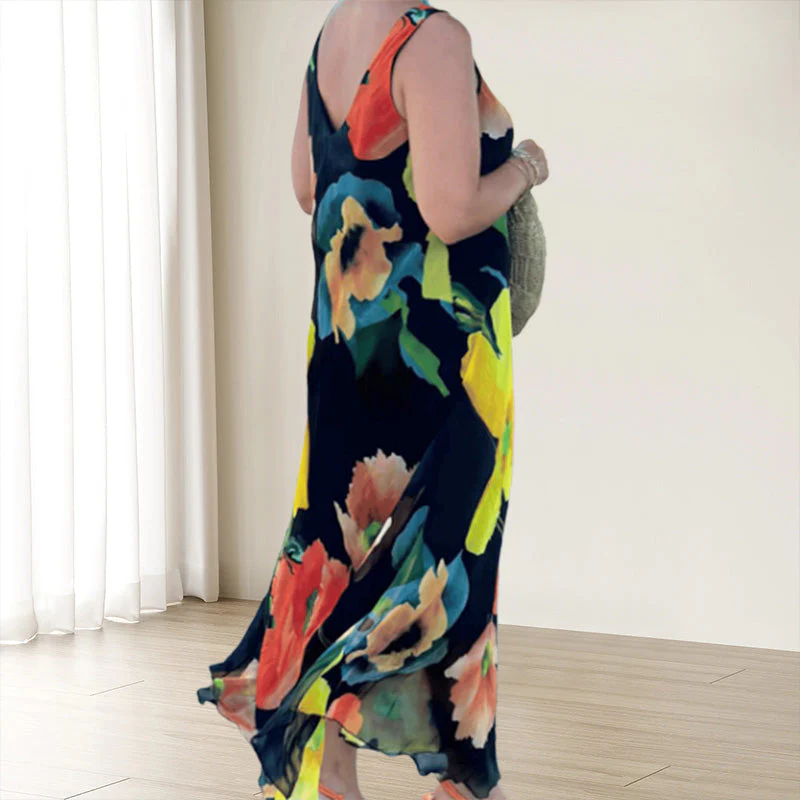 🌸Spring Specials🌸Elegant Soft Sleeveless Floral Flowy Dress - Image 5