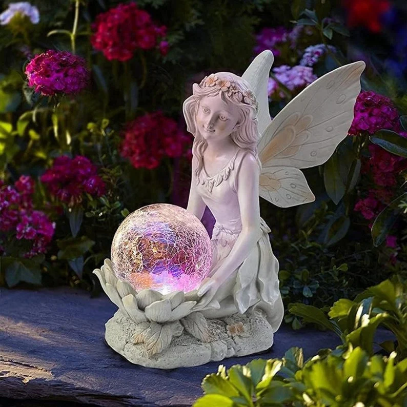 Home garden solar energy decoration Fairy Statue - Image 2