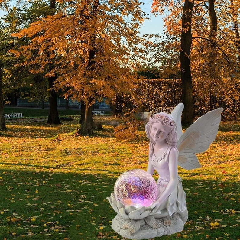 Home garden solar energy decoration Fairy Statue - Image 3