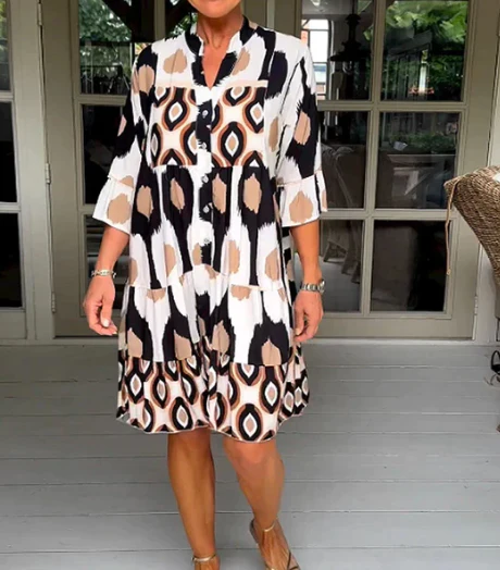 🔥BUY 2 GET 10% OFF💝Spotted Print Pleated Dress - Image 3