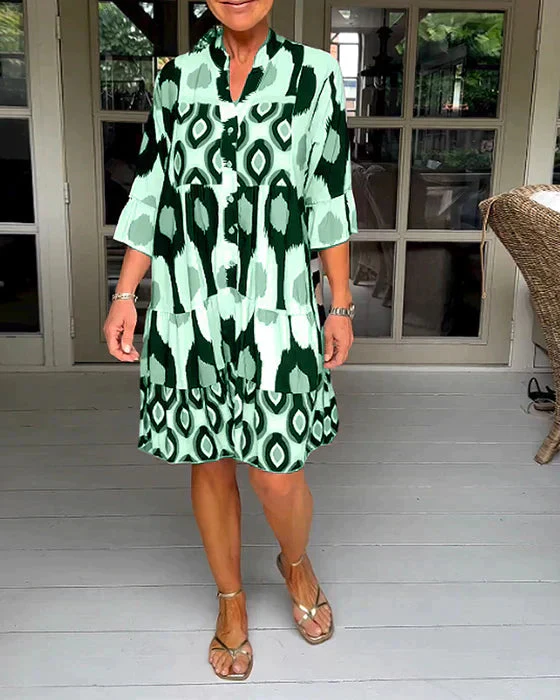 🔥BUY 2 GET 10% OFF💝Spotted Print Pleated Dress - Image 6