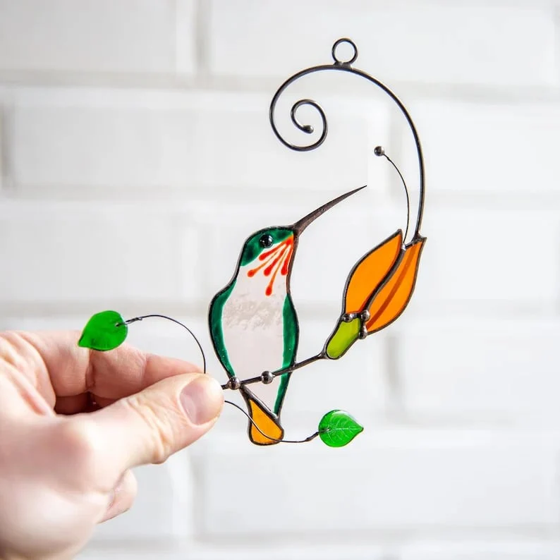💖Mother's Day Gift- Handmade Stained Hummingbird Suncatcher - Image 6