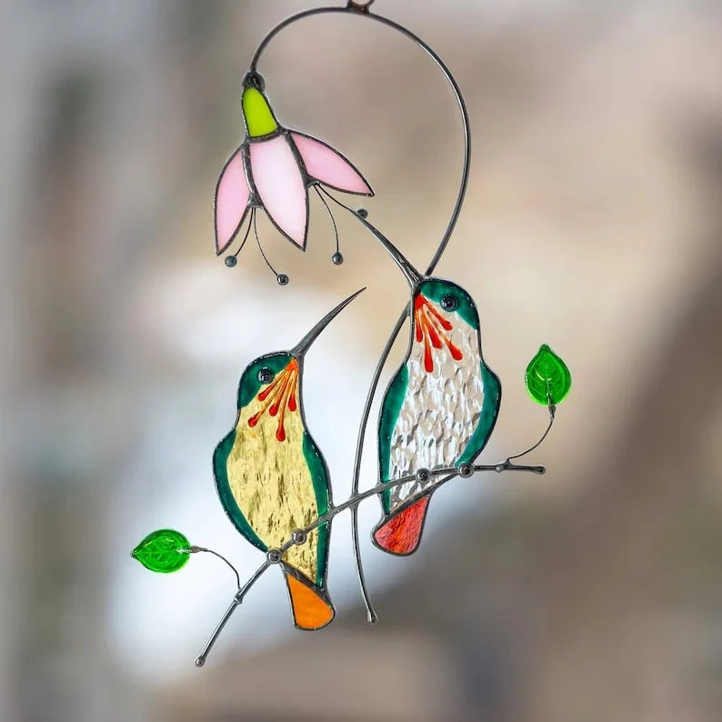 💖Mother's Day Gift- Handmade Stained Hummingbird Suncatcher - Image 7