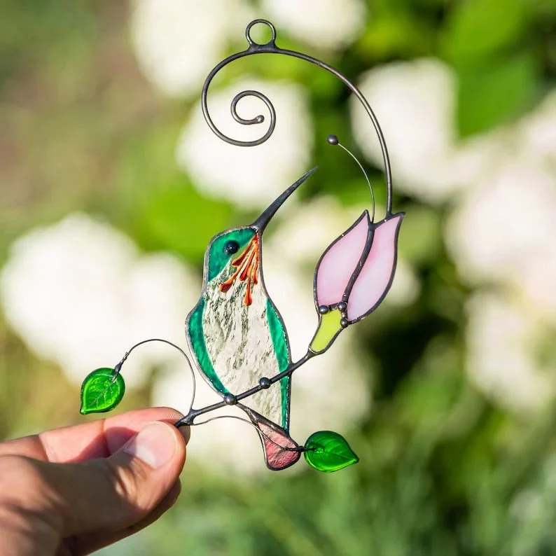 💖Mother's Day Gift- Handmade Stained Hummingbird Suncatcher - Image 8