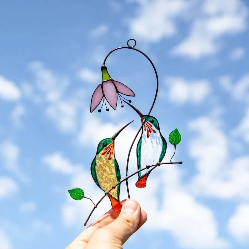 💖Mother's Day Gift- Handmade Stained Hummingbird Suncatcher - Image 9