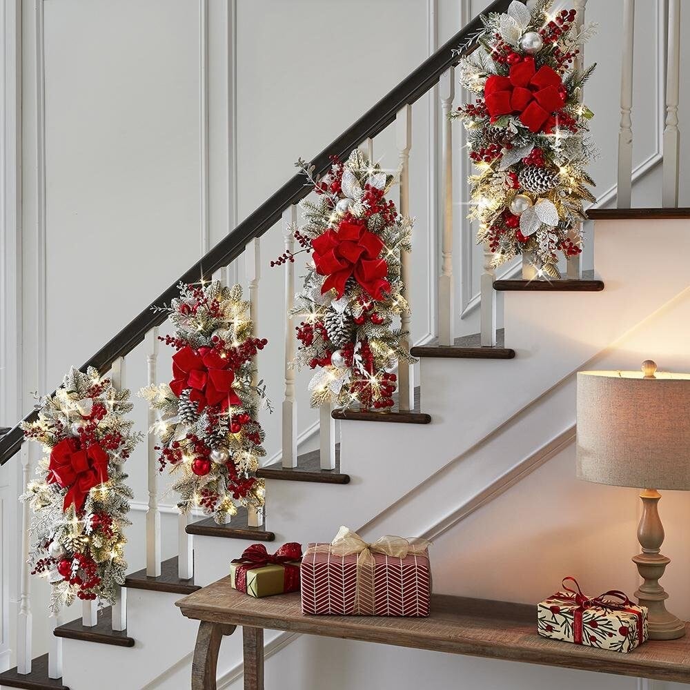 The Cordless Prelit Stairway Swag Trim-BUY 2 FREE SHIPPING - Image 2