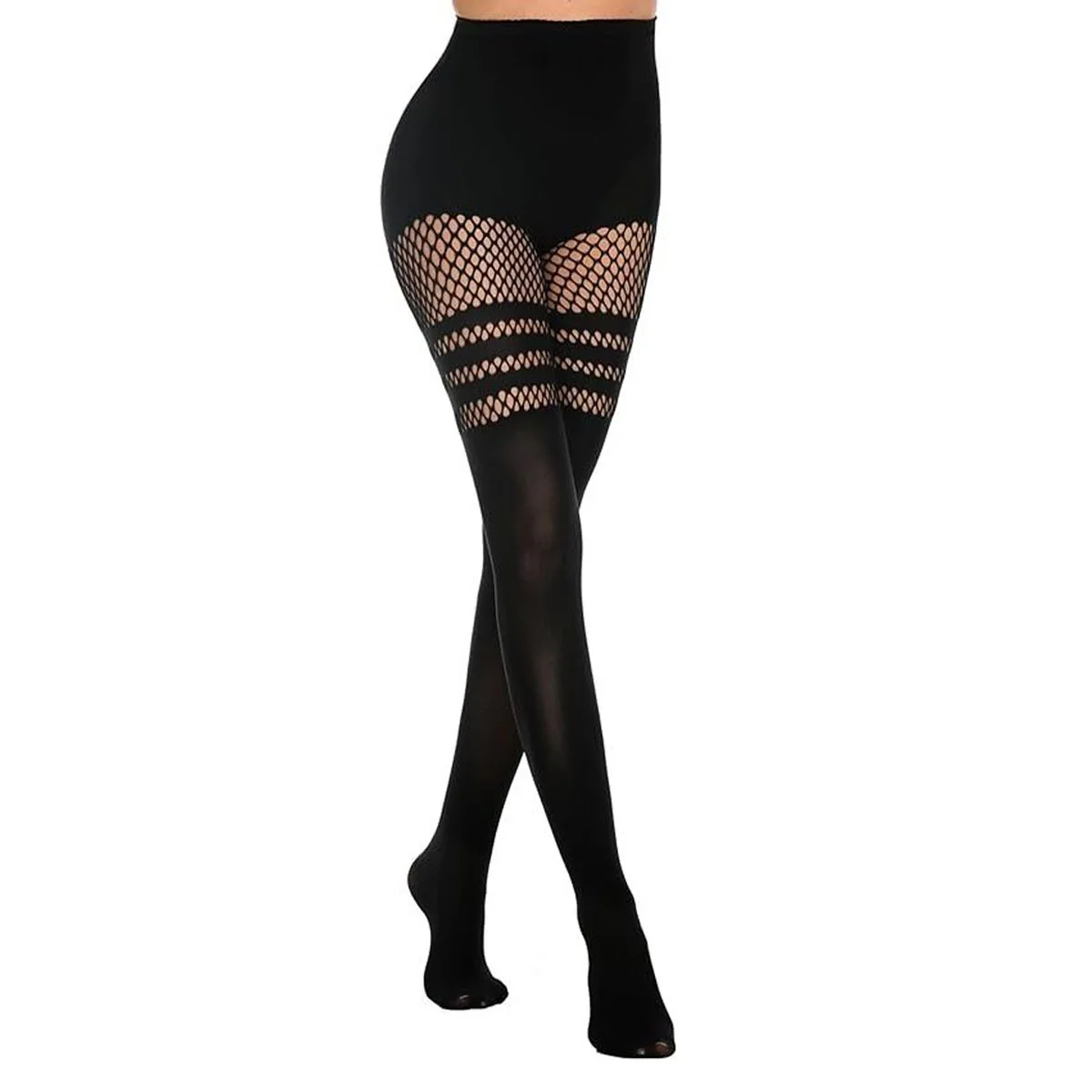 ✨🔥Women's Sexy Fishnet Mock Thigh High Stockings - Image 16