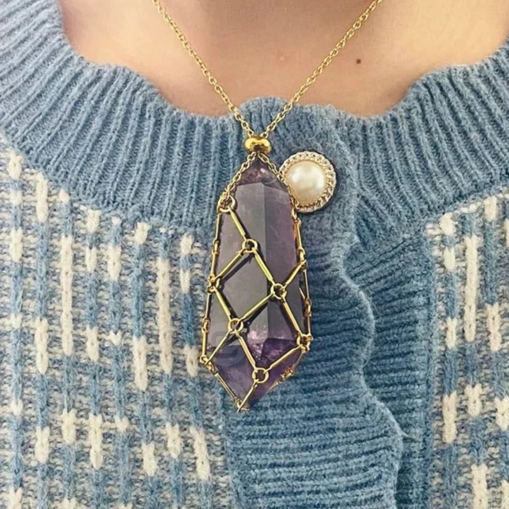 New Crystal Stone Holder Necklace - Image 3