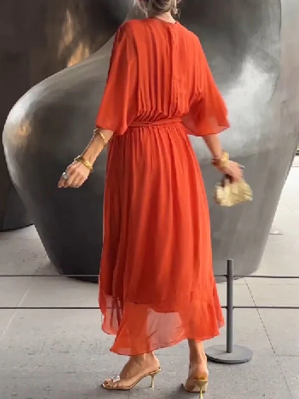 🔥🔥🔥Stylish and elegant V-neck maxi dress - Buy two and get free shipping! - Image 13