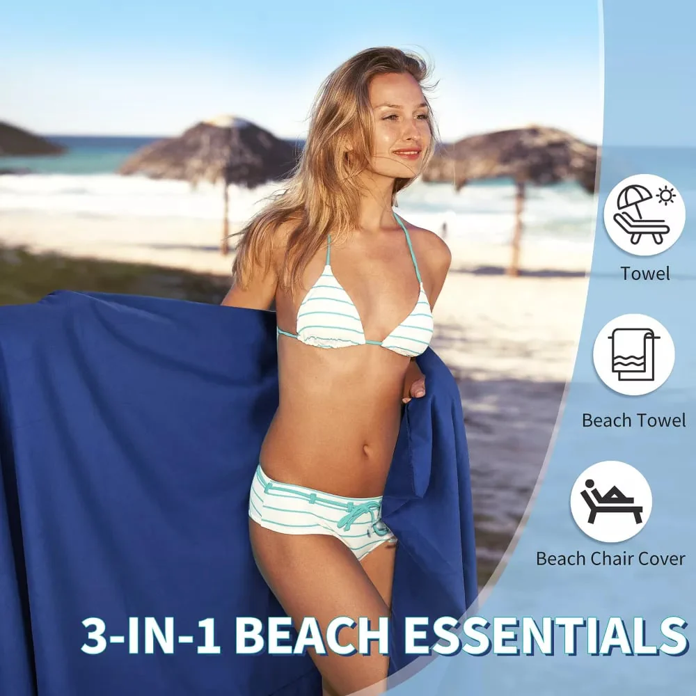 🎉Summer Hot Sale🎁Sun Lounger Towel in Bag with Pockets Storage - Image 2