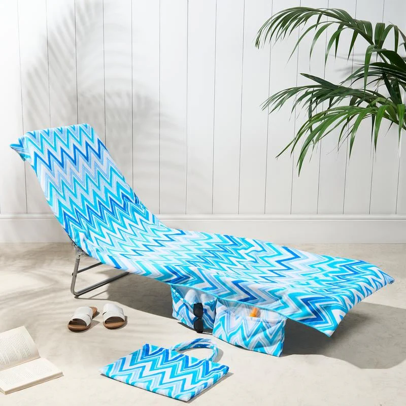 🎉Summer Hot Sale🎁Sun Lounger Towel in Bag with Pockets Storage - Image 22