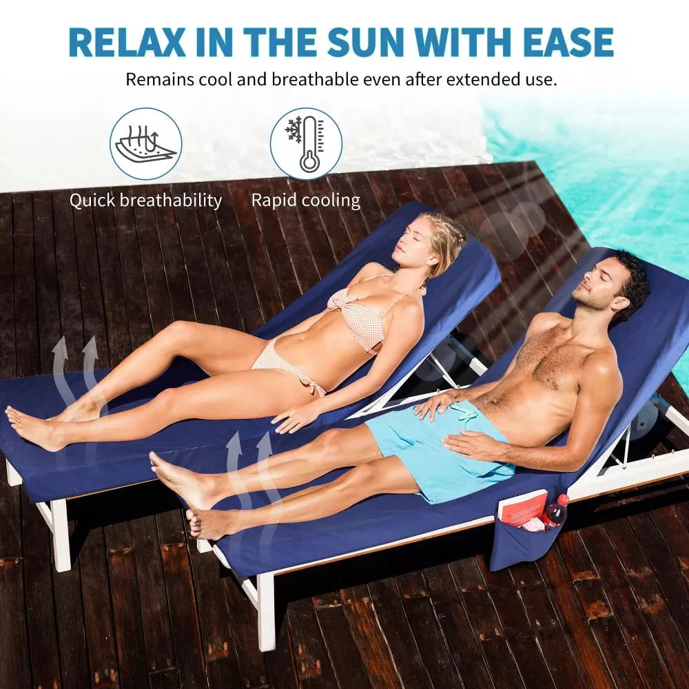 🎉Summer Hot Sale🎁Sun Lounger Towel in Bag with Pockets Storage - Image 3