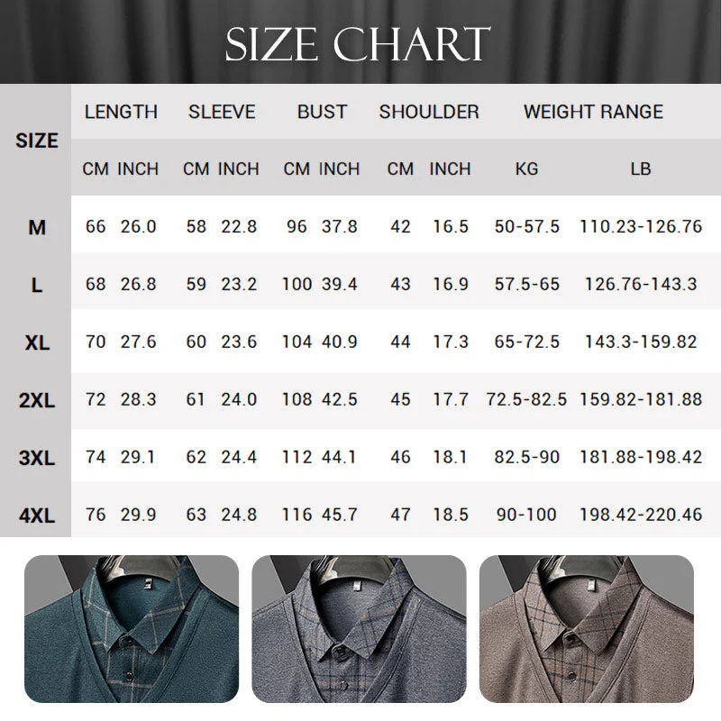 Men's Faux Two Piece Lapel Long-Sleeve Tops - Buy two and get free shipping! - Image 10