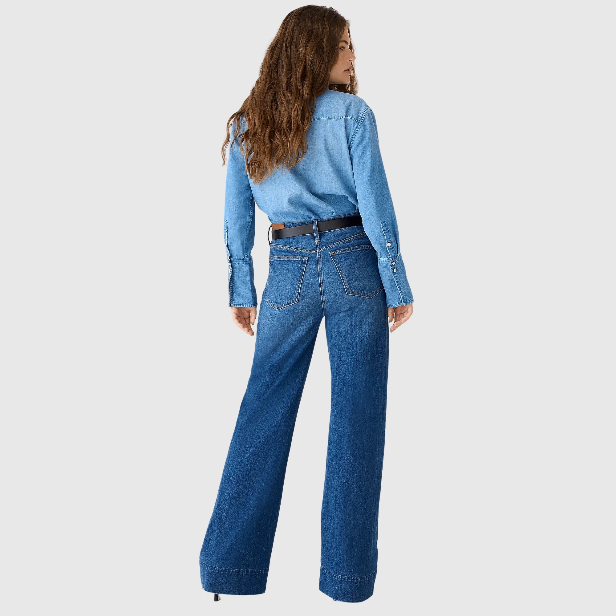 Tummy Control Tall Wide Leg Denim Trouser - Buy two and get free shipping! - Image 2