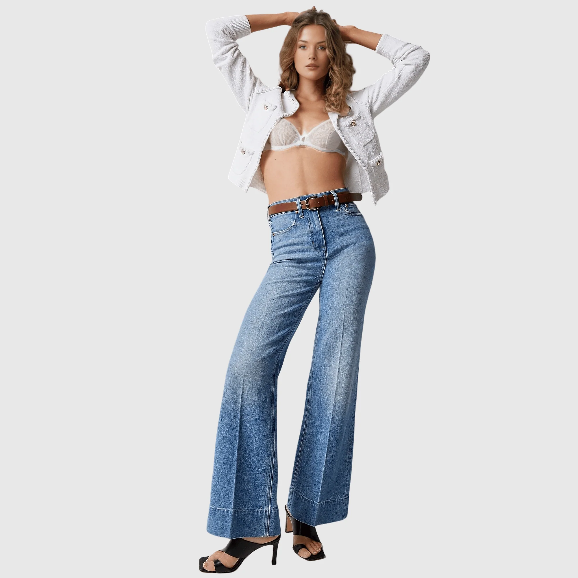 Tummy Control Tall Wide Leg Denim Trouser - Buy two and get free shipping! - Image 8