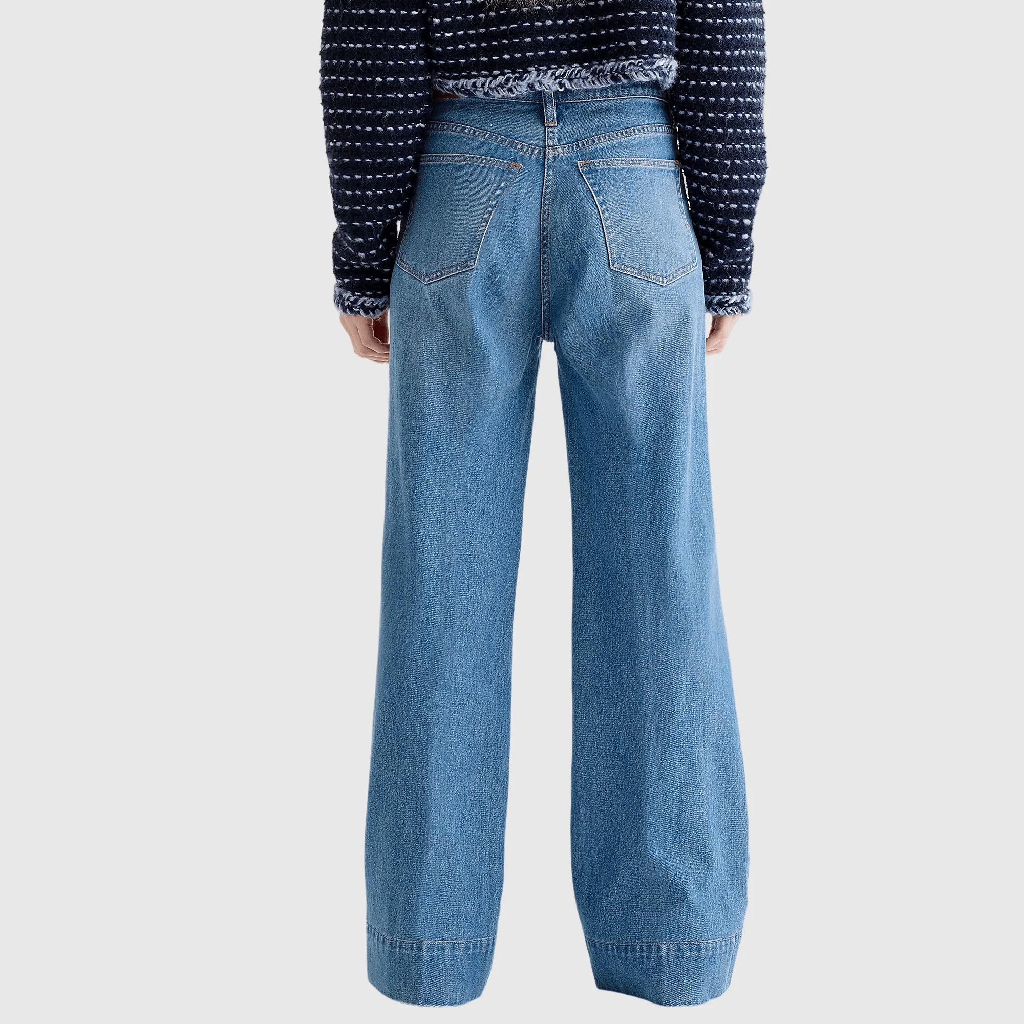 Tummy Control Tall Wide Leg Denim Trouser - Buy two and get free shipping! - Image 9