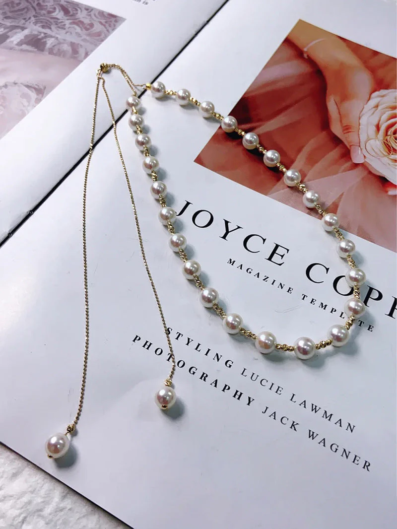 Thames Freshwater Pearl Necklace | 24k Gold Plated Copper - Image 12