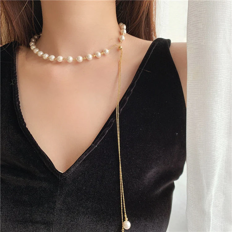 Thames Freshwater Pearl Necklace | 24k Gold Plated Copper - Image 15