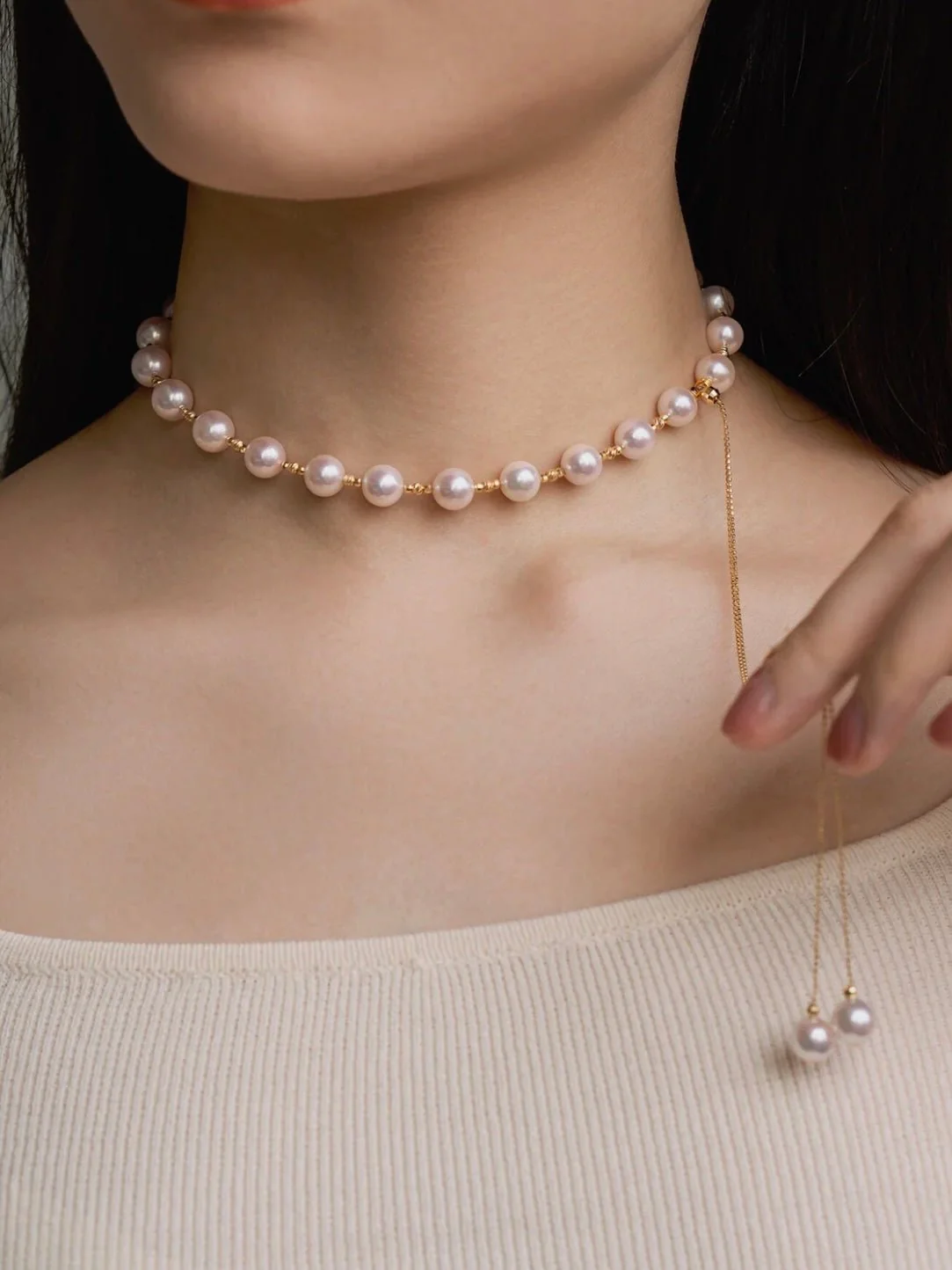 Thames Freshwater Pearl Necklace | 24k Gold Plated Copper - Image 3