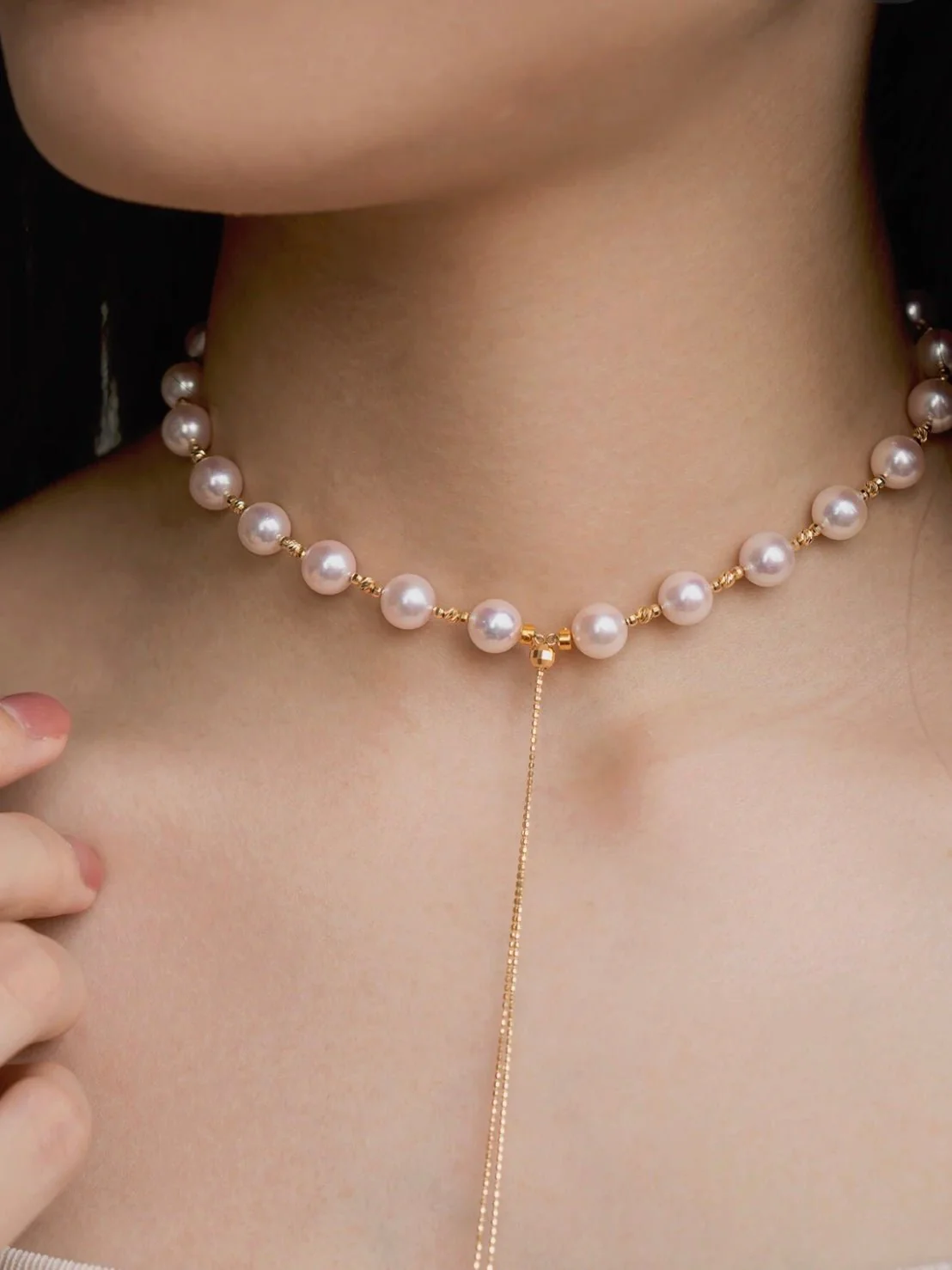 Thames Freshwater Pearl Necklace | 24k Gold Plated Copper - Image 5