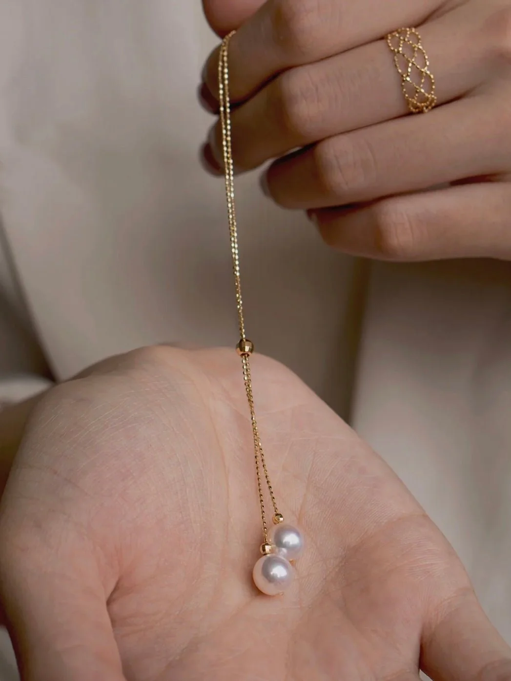 Thames Freshwater Pearl Necklace | 24k Gold Plated Copper - Image 6