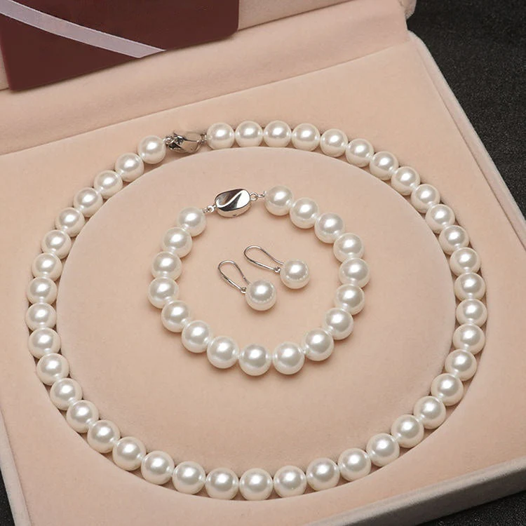Temperament deep sea shell pearl necklace【Necklace + Bracelet + Earrings】 - Image 21