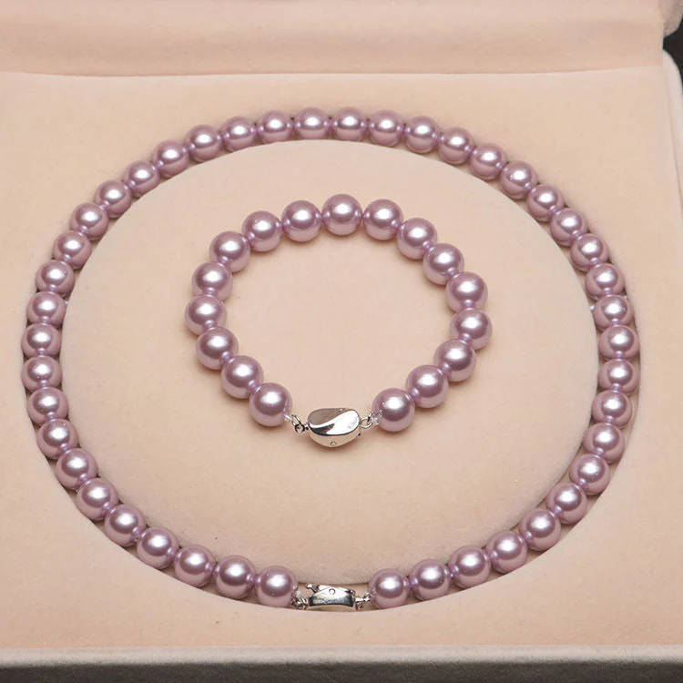 Temperament deep sea shell pearl necklace【Necklace + Bracelet + Earrings】 - Image 24