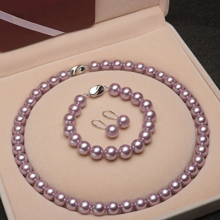 Temperament deep sea shell pearl necklace【Necklace + Bracelet + Earrings】 - Image 25