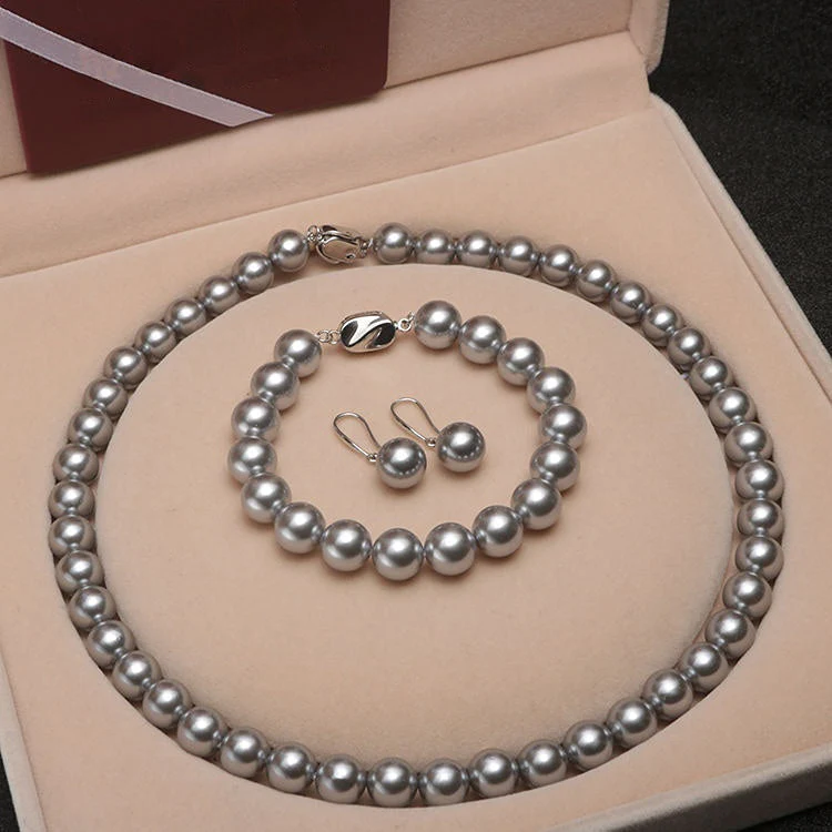 Temperament deep sea shell pearl necklace【Necklace + Bracelet + Earrings】 - Image 31