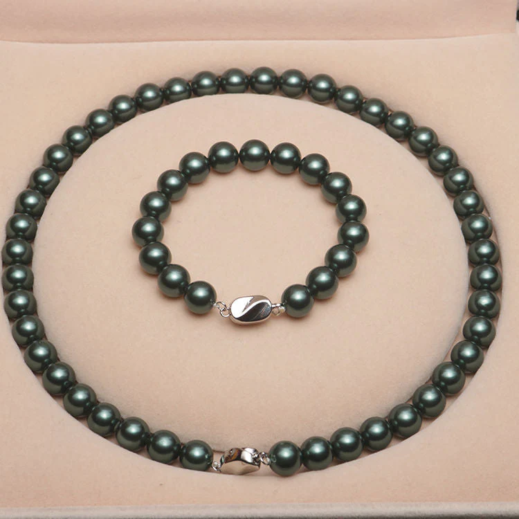 Temperament deep sea shell pearl necklace【Necklace + Bracelet + Earrings】 - Image 32