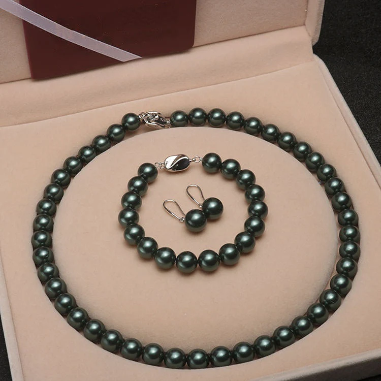Temperament deep sea shell pearl necklace【Necklace + Bracelet + Earrings】 - Image 33