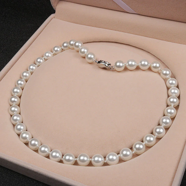 Temperament deep sea shell pearl necklace【Necklace + Bracelet + Earrings】 - Image 5