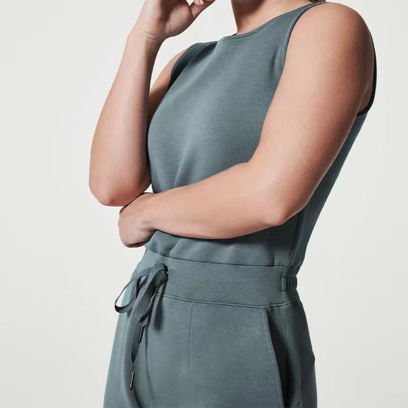 Slim casual women's sleeveless solid color v-neck trousers jumpsuit - Buy two and get free shipping! - Image 13