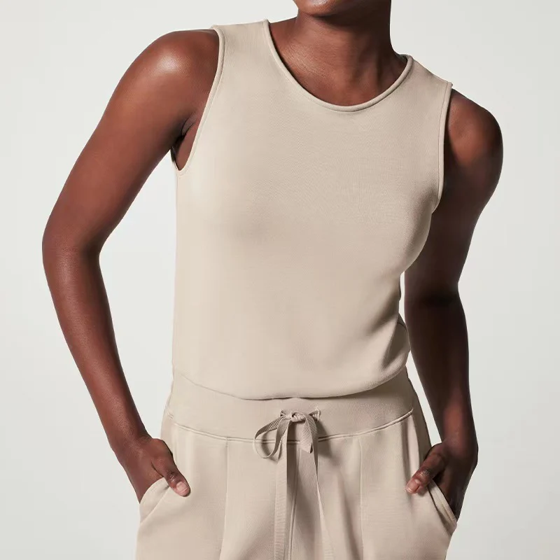 Slim casual women's sleeveless solid color v-neck trousers jumpsuit - Buy two and get free shipping! - Image 15
