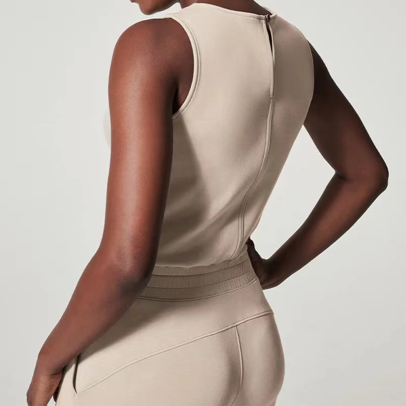 Slim casual women's sleeveless solid color v-neck trousers jumpsuit - Buy two and get free shipping! - Image 16