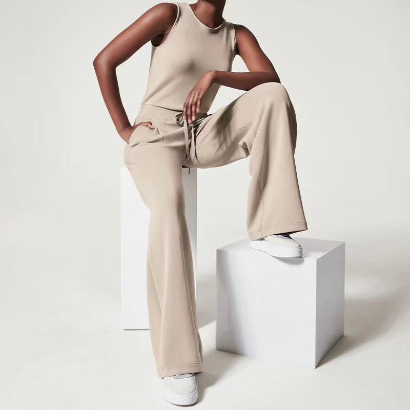 Slim casual women's sleeveless solid color v-neck trousers jumpsuit - Buy two and get free shipping! - Image 17