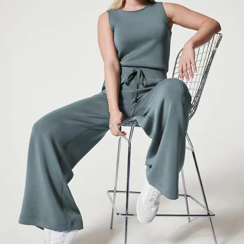 Slim casual women's sleeveless solid color v-neck trousers jumpsuit - Buy two and get free shipping! - Image 18