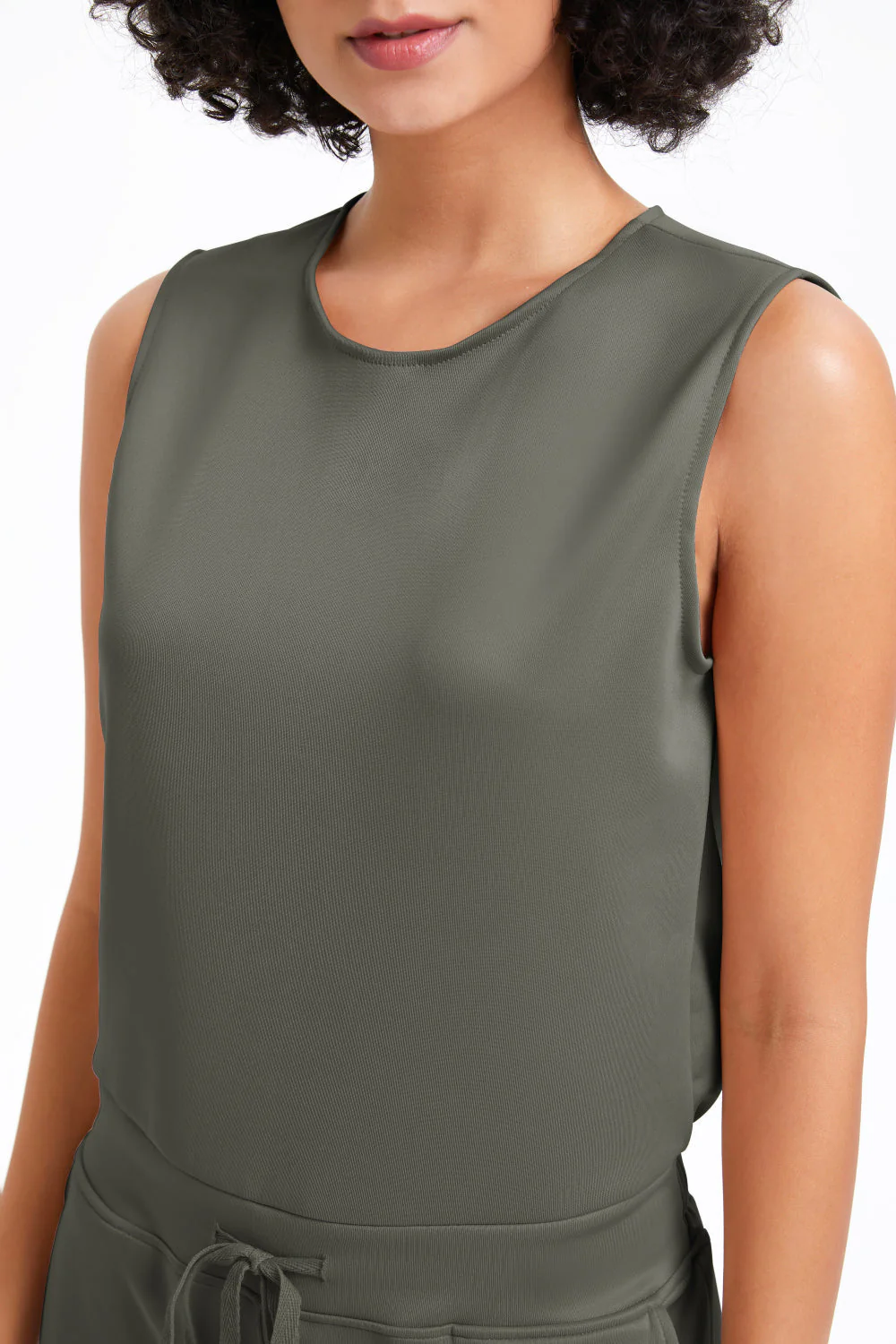Slim casual women's sleeveless solid color v-neck trousers jumpsuit - Buy two and get free shipping! - Image 6