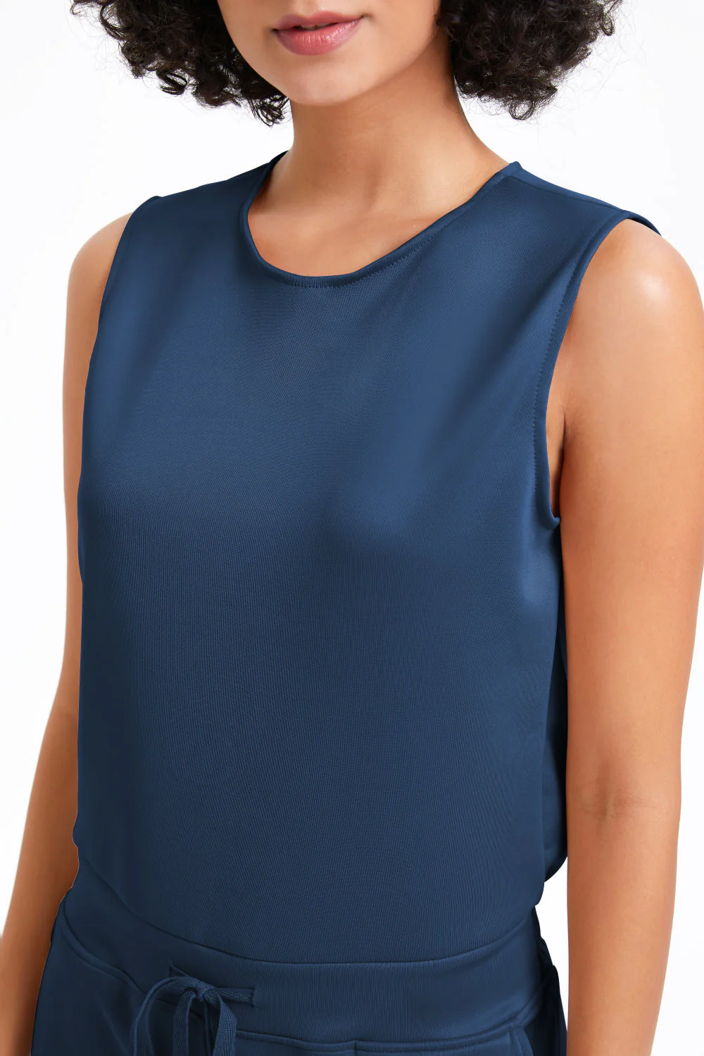 Slim casual women's sleeveless solid color v-neck trousers jumpsuit - Buy two and get free shipping! - Image 9