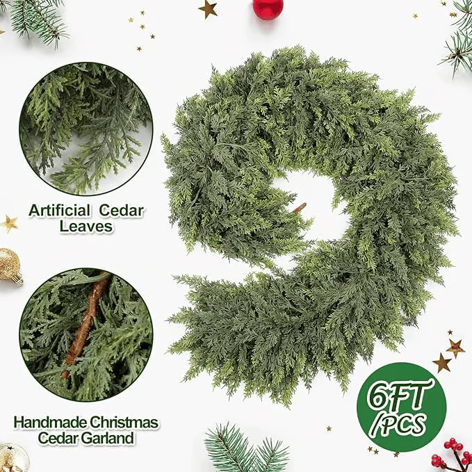 ✨ Christmas Artificial Cedar Garland - 72 In! - Image 2