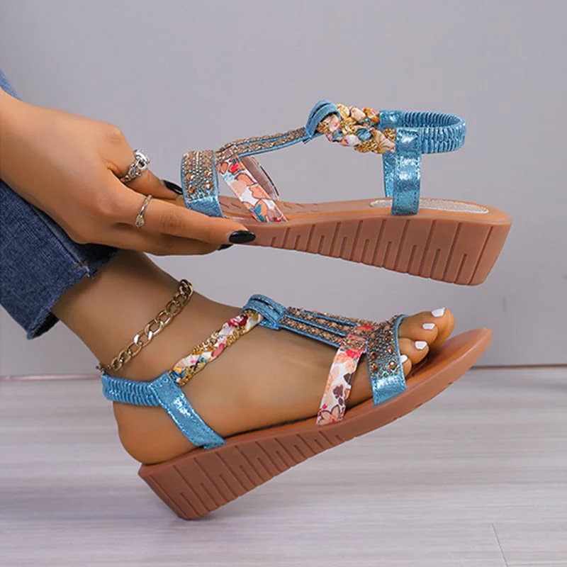 🔥 Promotion 48% OFF - Women's New Summer Rhinestone Open Toe Orthopaedic Sandals - Image 13